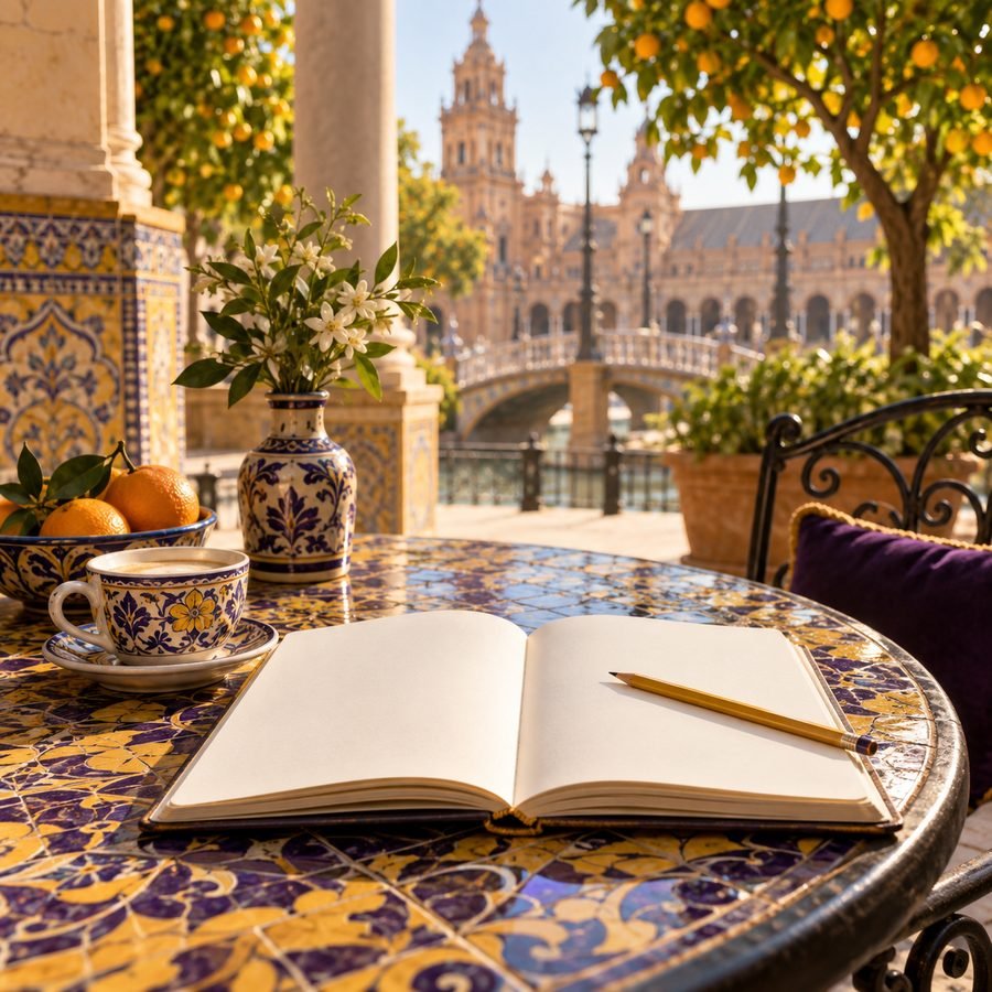 مفكرة في ساحة مستوحاة من إسبانيا